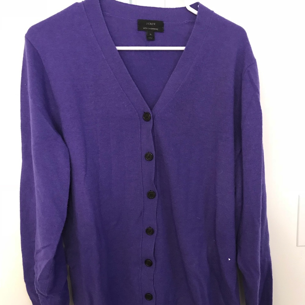 J.Crew Purple Cashmere Blend Cardigan XL